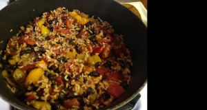 Brown Rice with Black Beans and Peppers