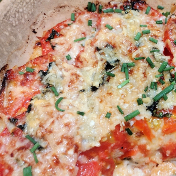 Baked Polenta with Fresh Tomatoes and Parmesan