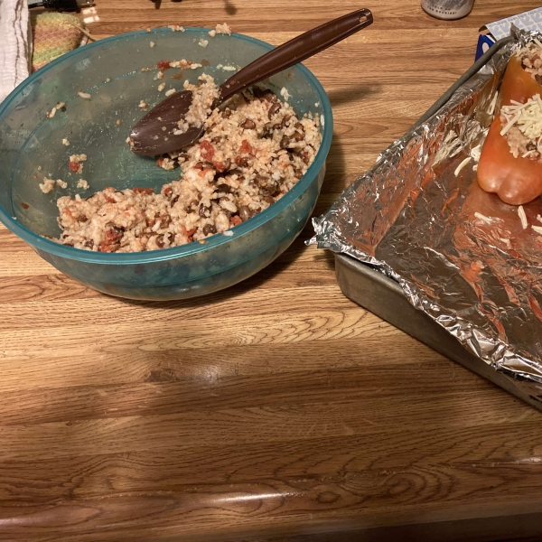 Vegetarian Mexican Inspired Stuffed Peppers