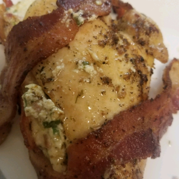 Cream Cheese, Garlic, and Chive Stuffed Chicken
