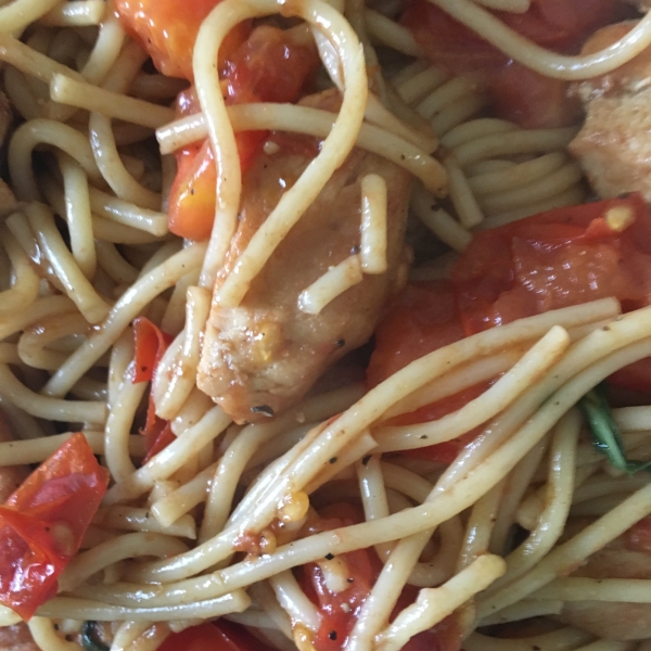 Greg's Easy Spaghetti with Balsamic Chicken