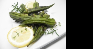 Lemony Grilled Okra