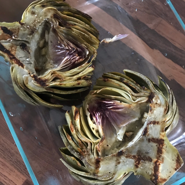 Grilled Garlic Artichokes