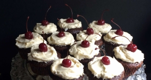 Chocolate-Cherry Cupcakes with Cream Cheese Buttercream Frosting