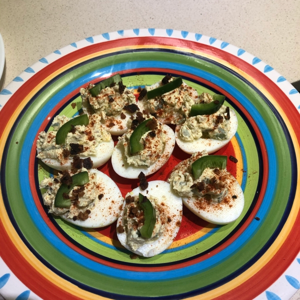 Creamy Jalapeno Deviled Eggs