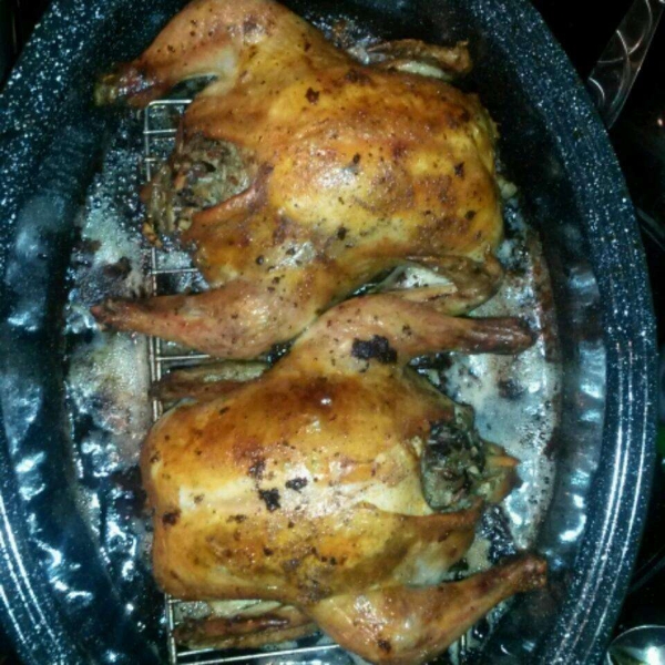 Cornish Game Hens with Rice Stuffing