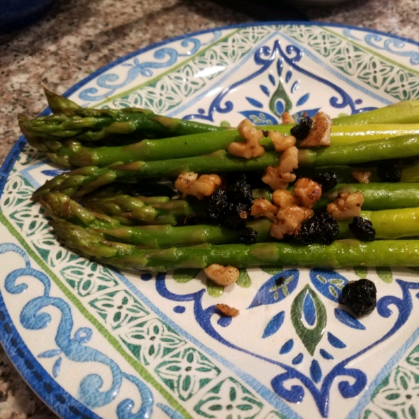 Asparagus with Cranberries and Pine Nuts