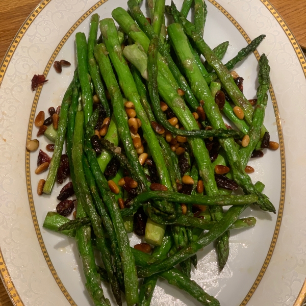 Asparagus with Cranberries and Pine Nuts