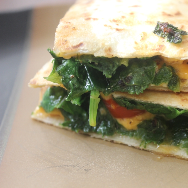 Chicken, Tomato, and Spinach Quesadillas