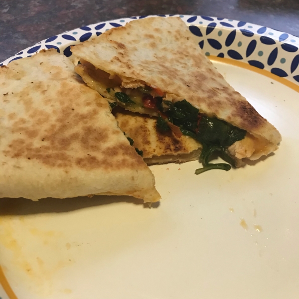 Chicken, Tomato, and Spinach Quesadillas