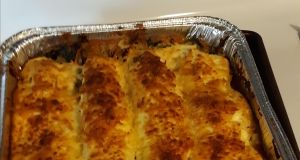 Smoked Sausage, Pumpkin, and Collard Greens Lasagna