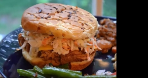 Slow Cooker Root Beer Chicken Sandwiches