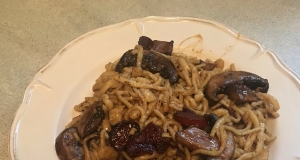 Sweet and Spicy Garlic Kielbasa with Sauteed Herb Spaetzle