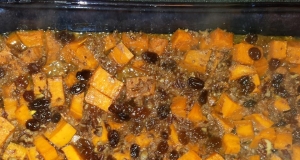 Baked Sweet Potatoes with Raisins and Pecans