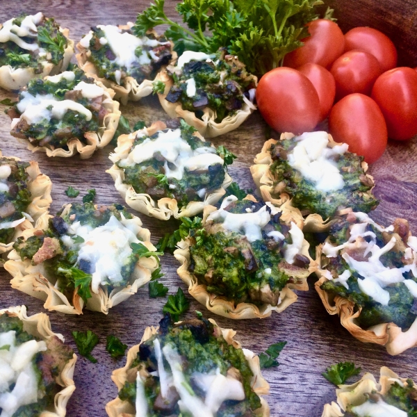 Stuffed Mushroom Phyllo Bites