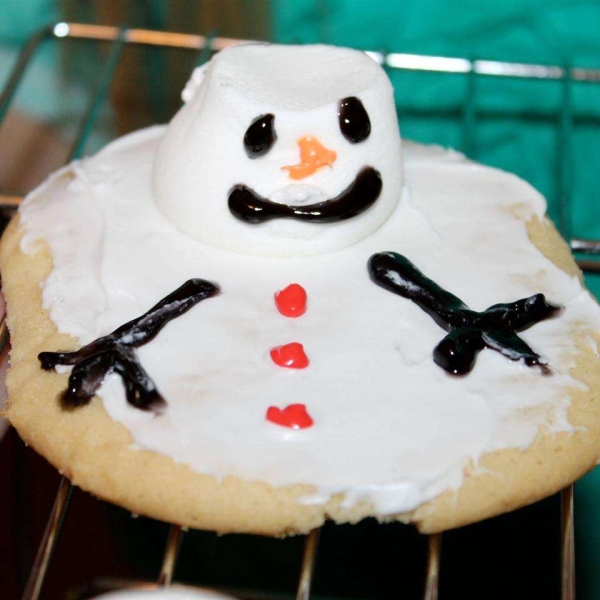 Melted SnowMan Cookie