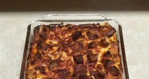 French Ham Cheese and Egg Fondue Casserole