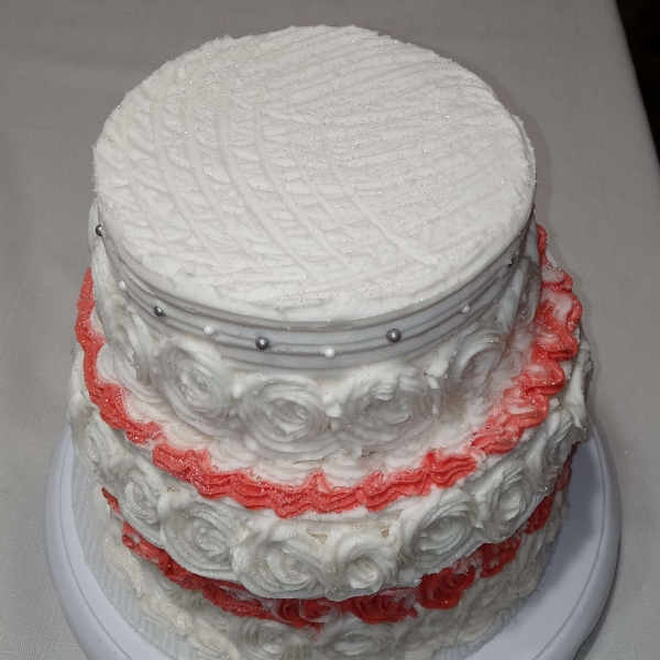 White Almond Wedding Cake