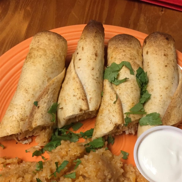 Baked Chipotle Chicken Flautas