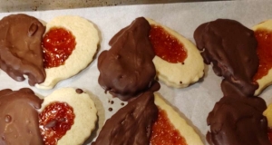 Old Fashioned Butter Valentine Cookies Dipped in Chocolate
