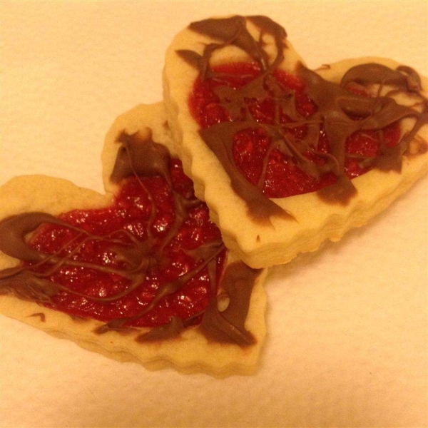 Old Fashioned Butter Valentine Cookies Dipped in Chocolate