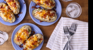 Loaded Turkey and Gravy Stuffed Potatoes