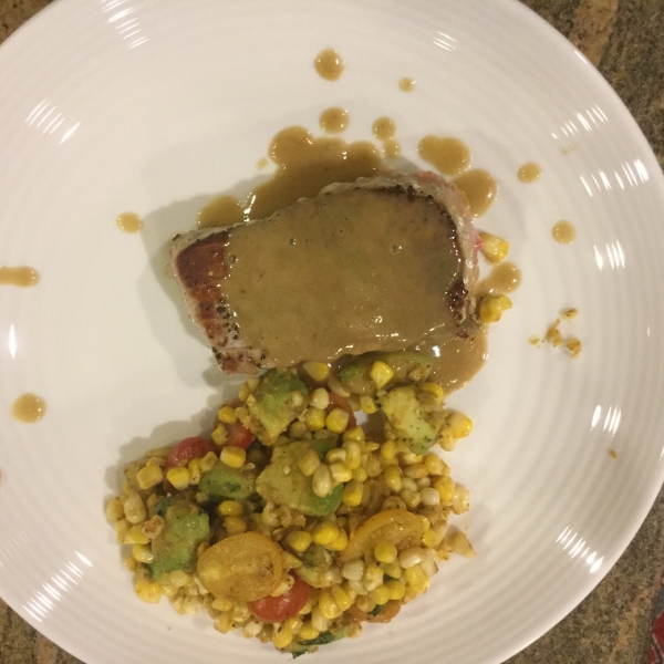 Seared Tuna with Wasabi-Butter Sauce