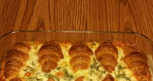 Croissant and Salmon Breakfast Casserole