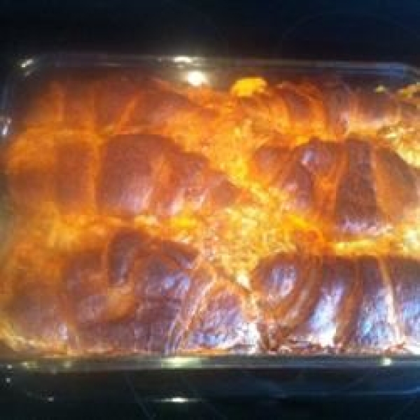 Croissant and Salmon Breakfast Casserole