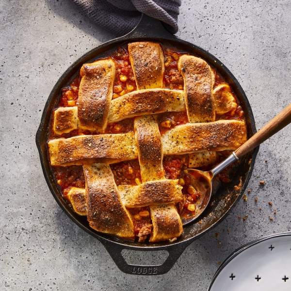Fire-Roasted Corn and Beef Skillet Pie