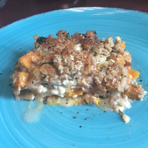 Roasted Butternut Squash Lasagna with Gorgonzola