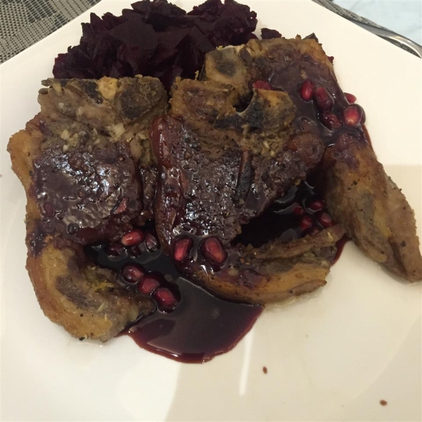 Grilled Lamb Chops with Pomegranate-Port Reduction