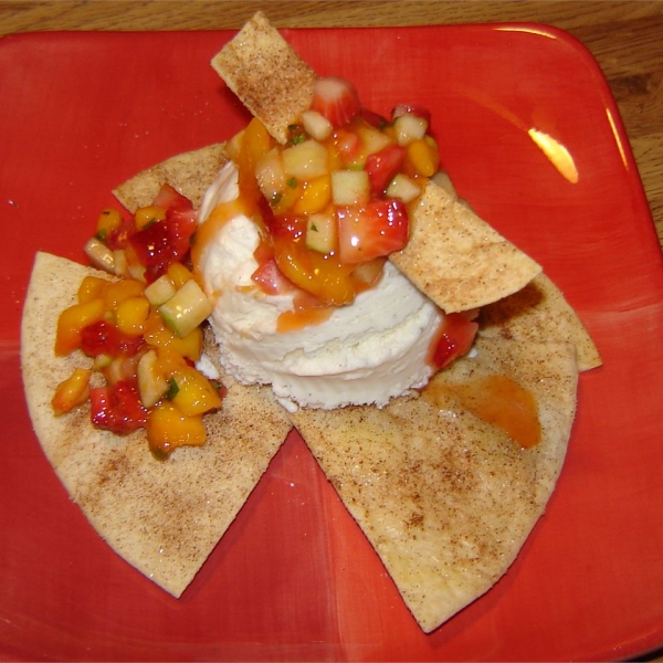 Tortilla Sundae With Minted Mango Salsa