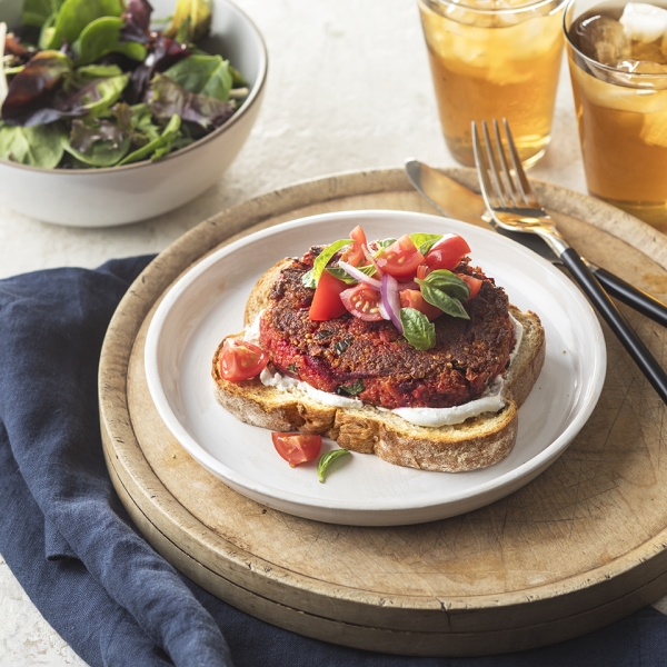 Veggie and Goat Cheese Quinoa Burgers