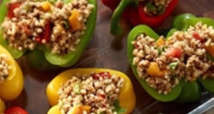 Stuffed Peppers with Ancient Grains and Roasted Peppers