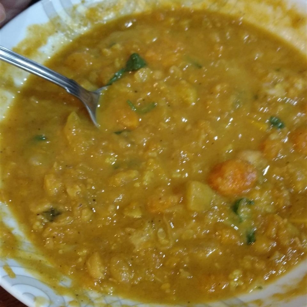 Curried Squash, Garbanzo Bean, and Potato Stew