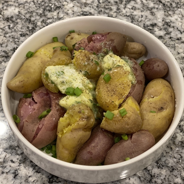 Fingerling Potatoes with Tarragon Chive Butter