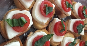 Crostini with Mozzarella and Tomato