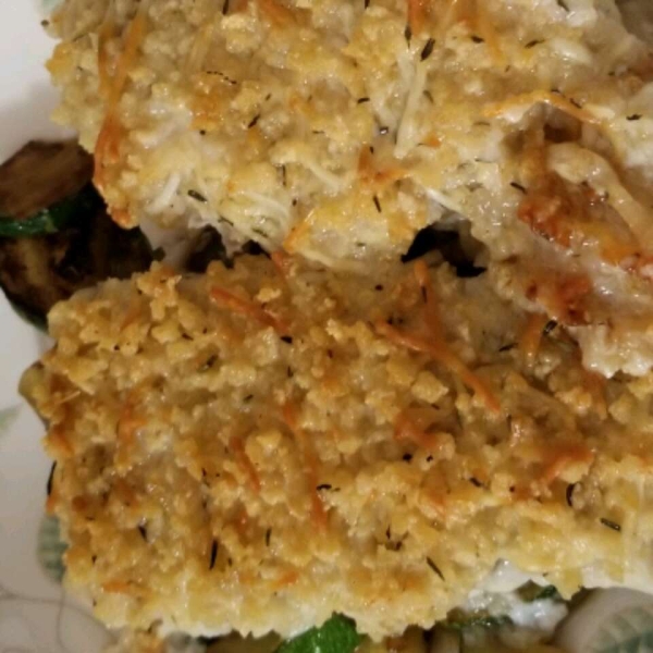 Crunchy Pecorino Baked Cod