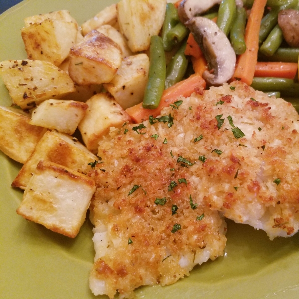 Crunchy Pecorino Baked Cod