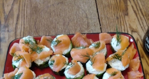 Cucumber Cups with Dill Cream and Smoked Salmon