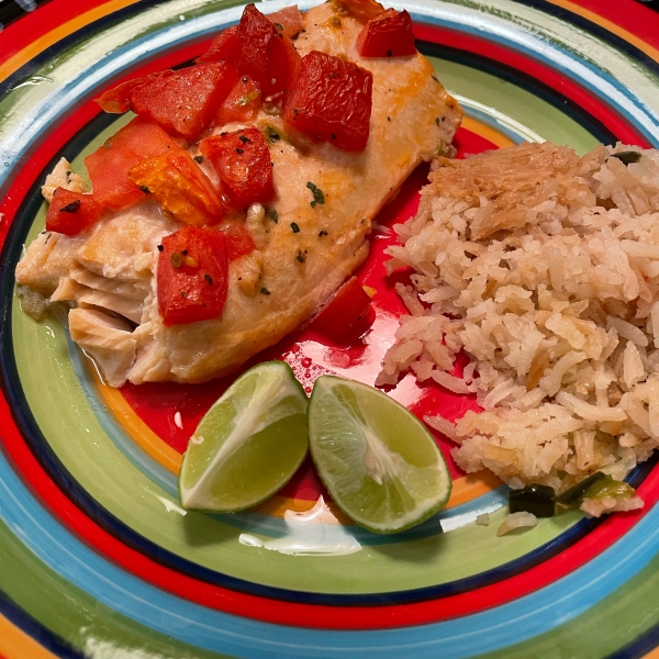 Baked Trout Saratoga