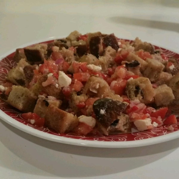 Italian Bread Salad with Strawberries and Tomatoes