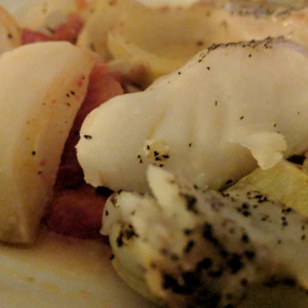 Prime Hake Steaks with Chunky Roasted Vegetables