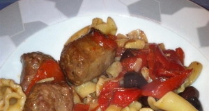 Campanelle with Sausage and Roasted Red Peppers