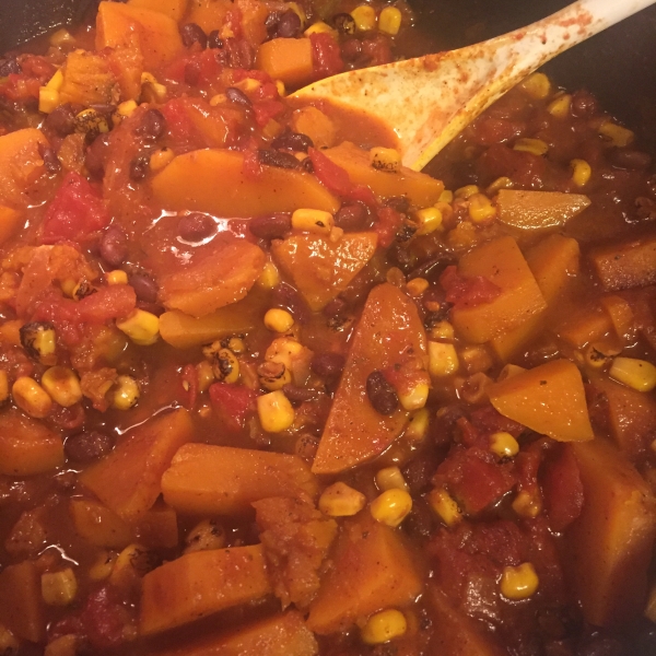 Tex-Mex Turkey Chili with Black Beans, Corn and Butternut Squash