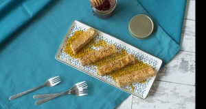 Crispy Sesame Feta Fingers with Honey
