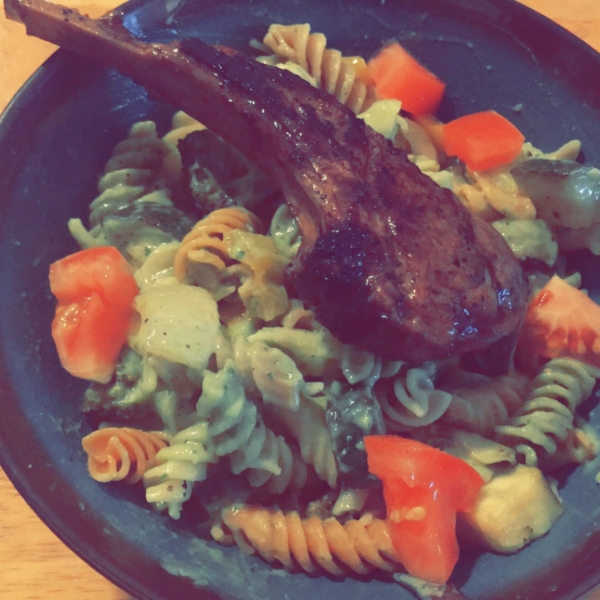 Vegan Avocado Pasta with Blackened Vegetables
