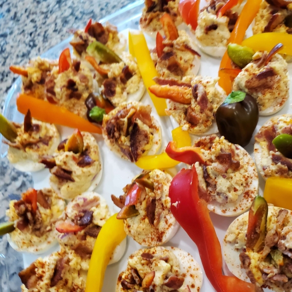 Jalapeno Bacon Cheddar Deviled Eggs