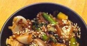 Bok Choy and Asparagus Stir-Fry
